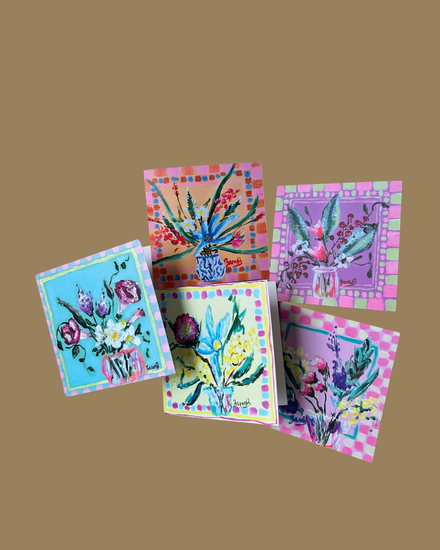 Assorted Pack of Floral Printed Greeting Cards