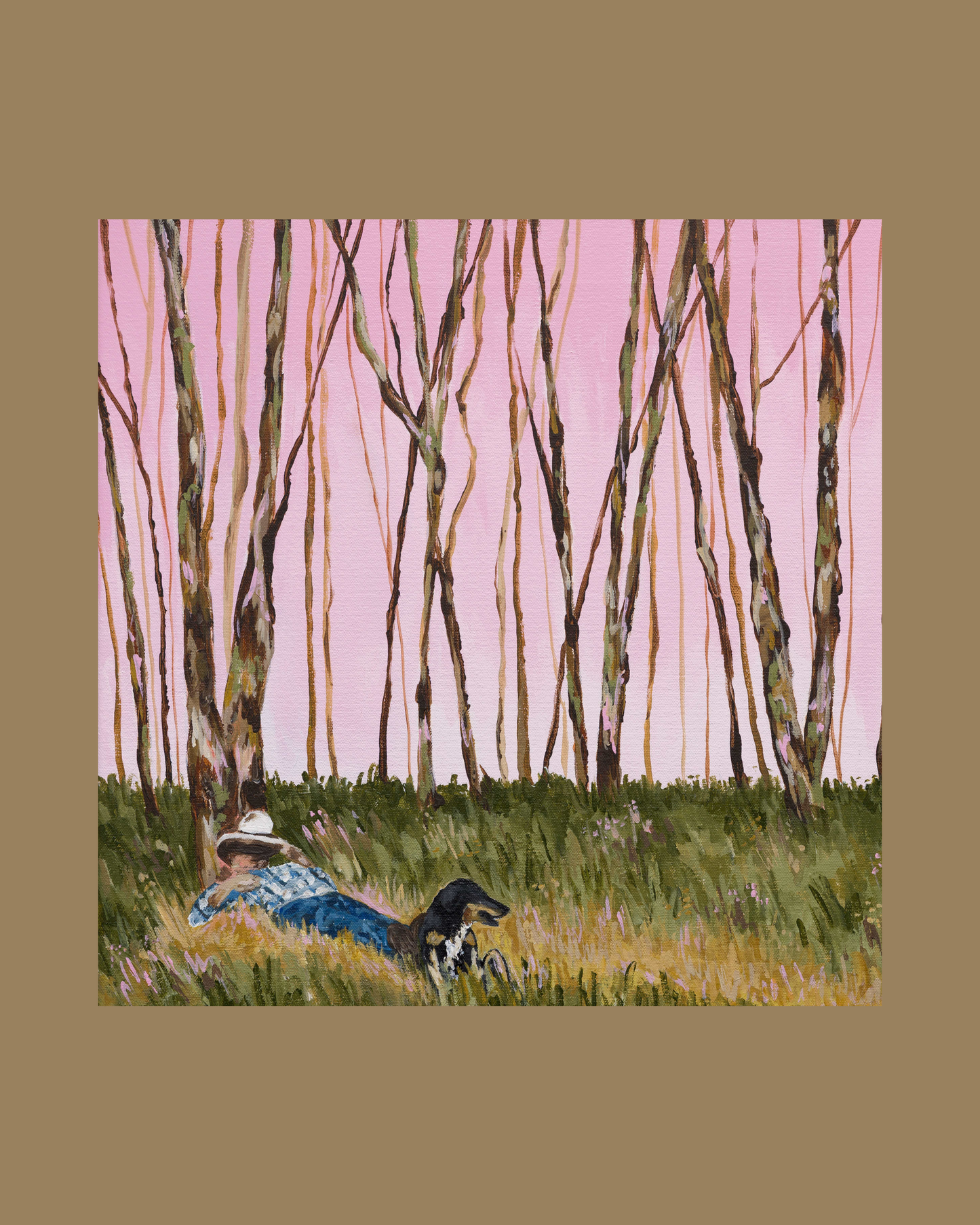 'Quick Dog Nap' Framed 40x40cm Print