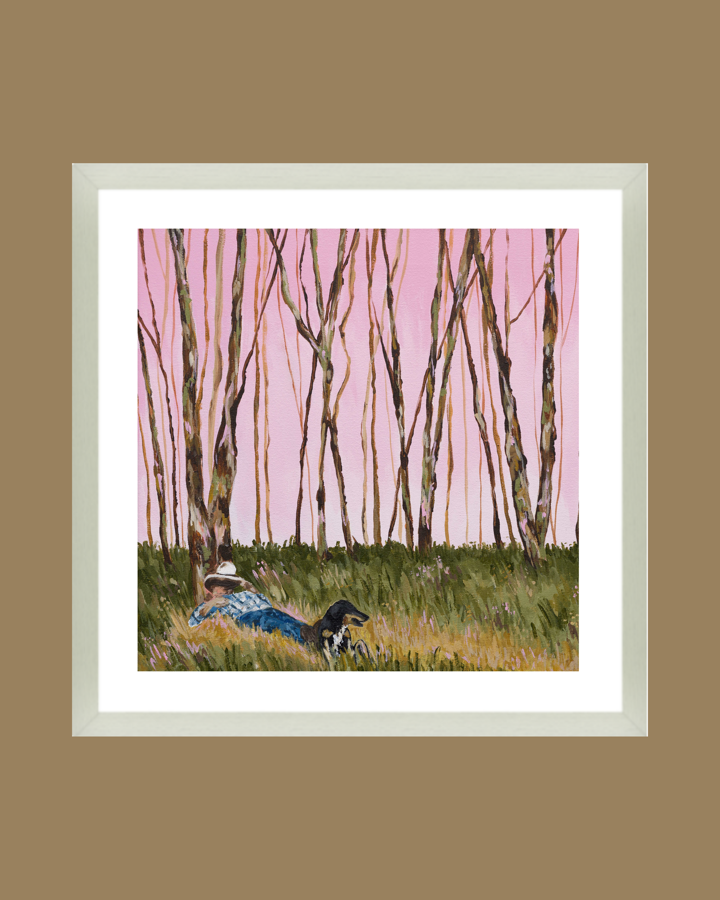 'Quick Dog Nap' Framed 40x40cm Print