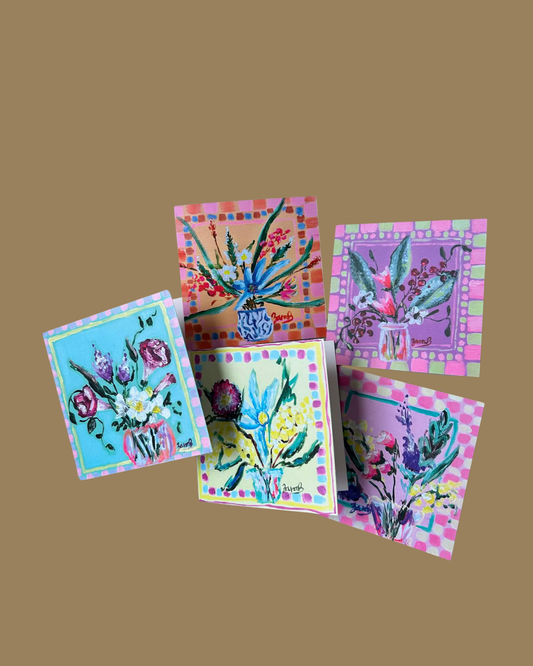 Assorted Pack of Floral Printed Greeting Cards