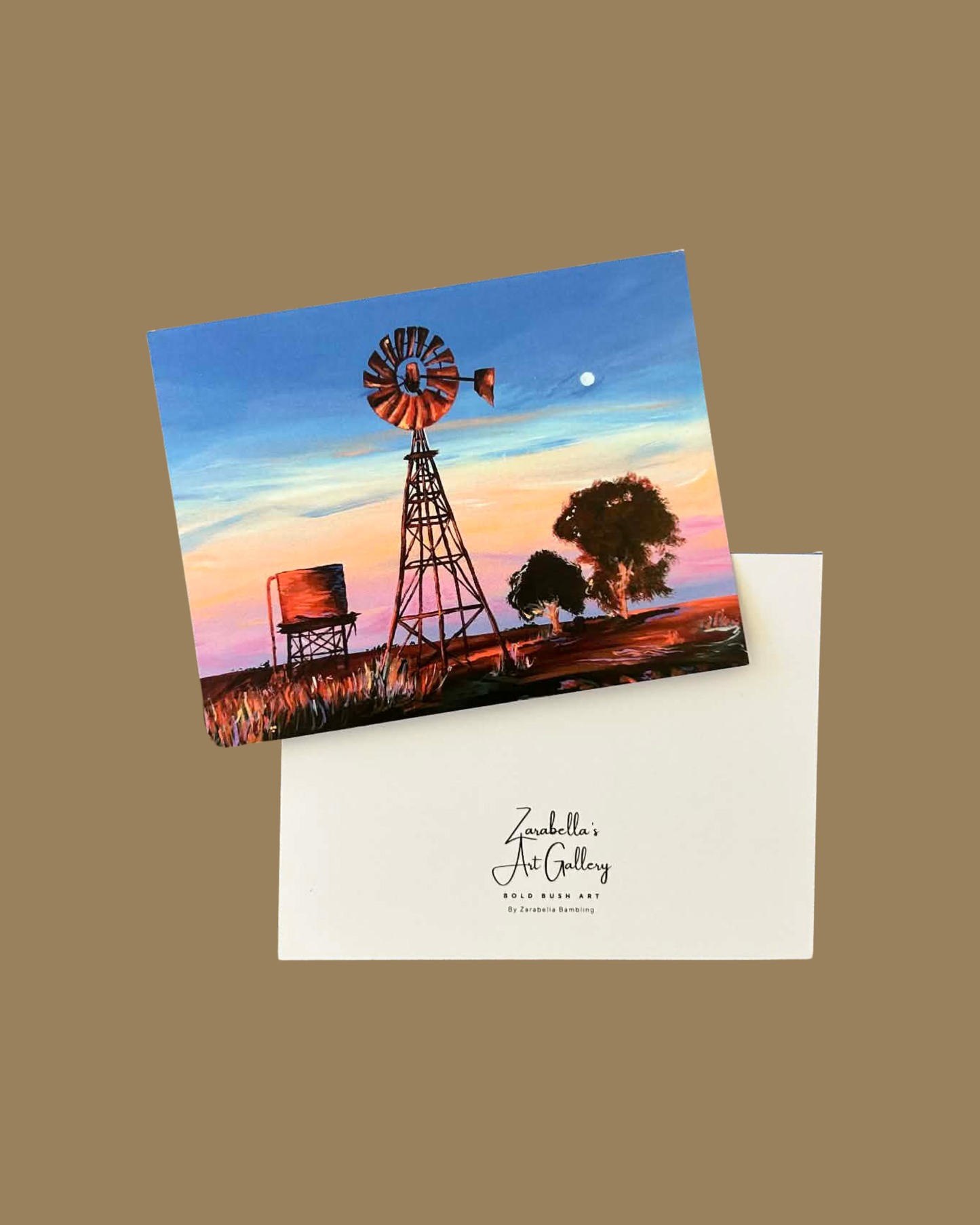 'Evening Windmill' Printed Greeting Card