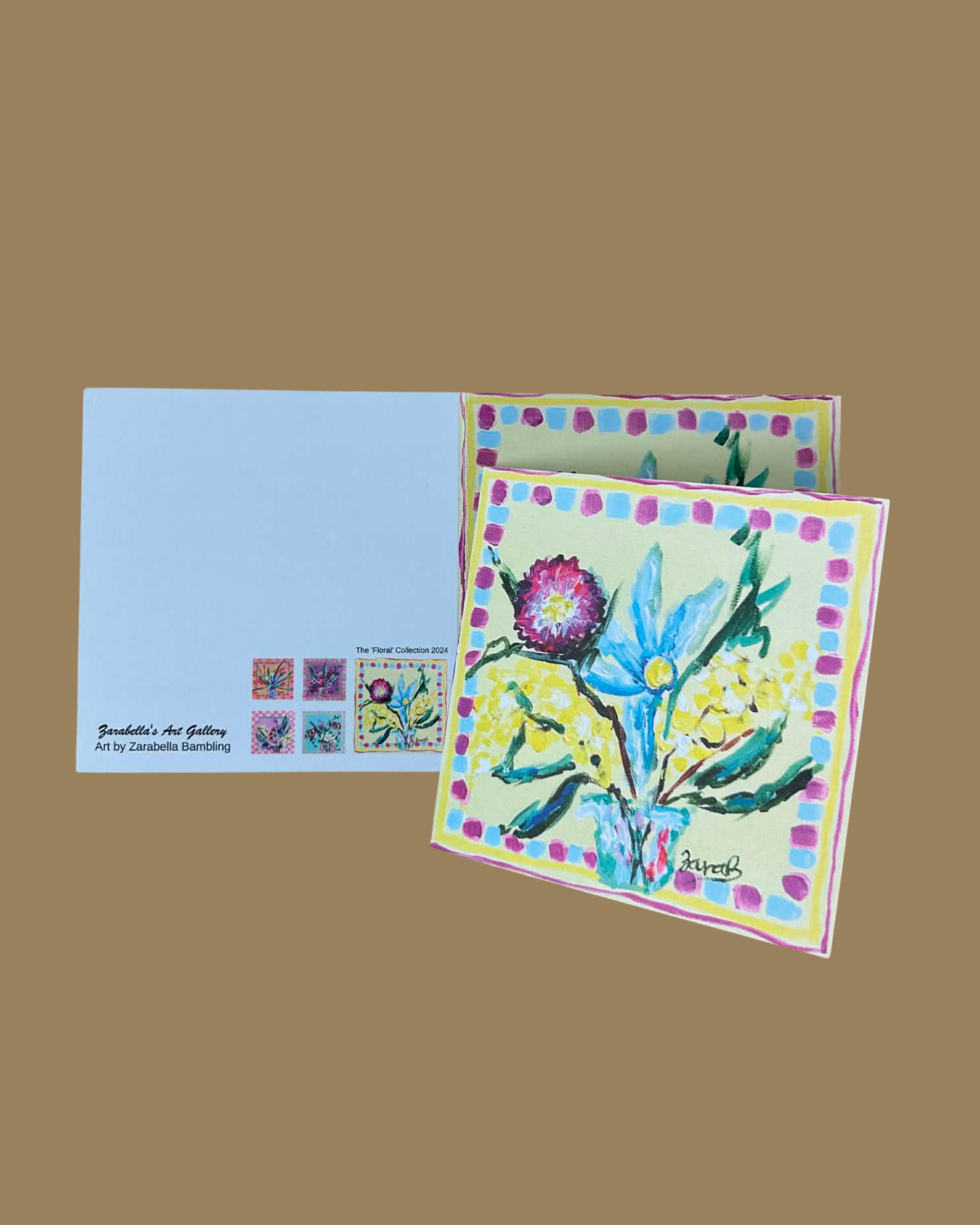 Yellow Floral Printed Greeting Card