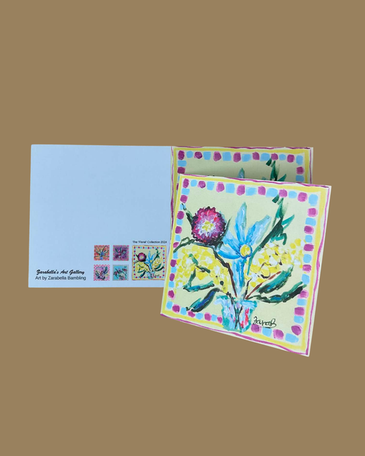 Yellow Floral Printed Greeting Card